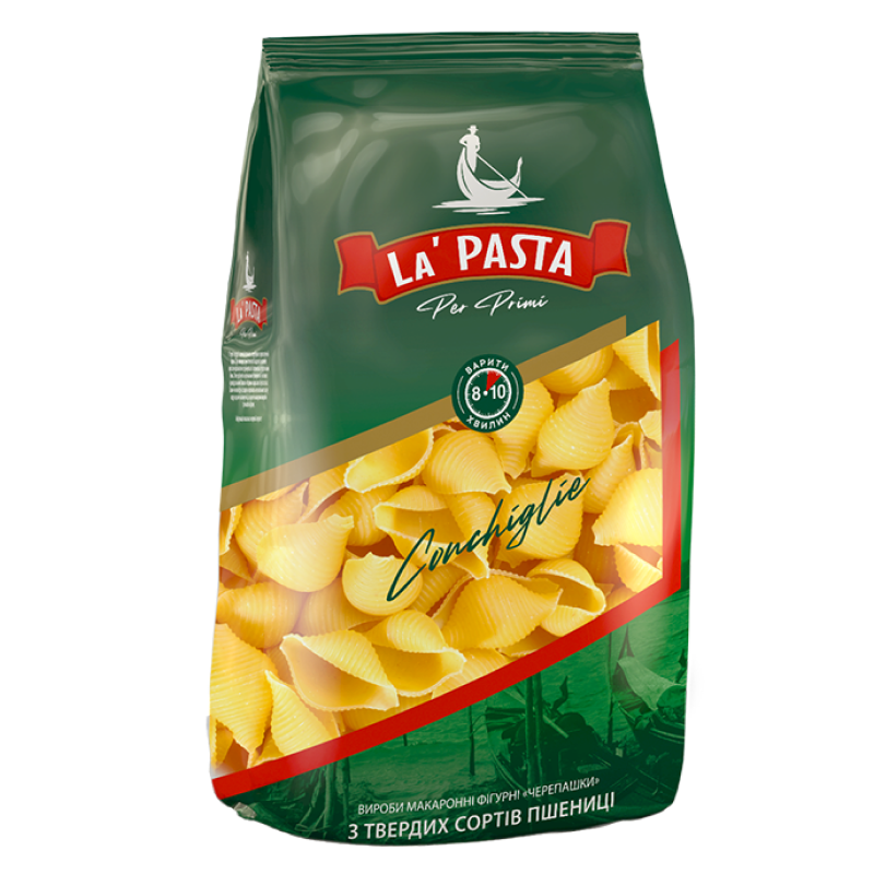 Макаронні вироби "Черепашки" з твердих сортів пшениці ТМ «LA PASTA PER PRIMI» 750г